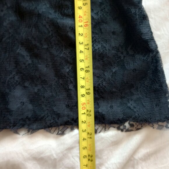 Soft Feminine Sheer Black Lace Sheer Eyelet Lace Tank Top Whimsygoth Romantic - Picture 4 of 6